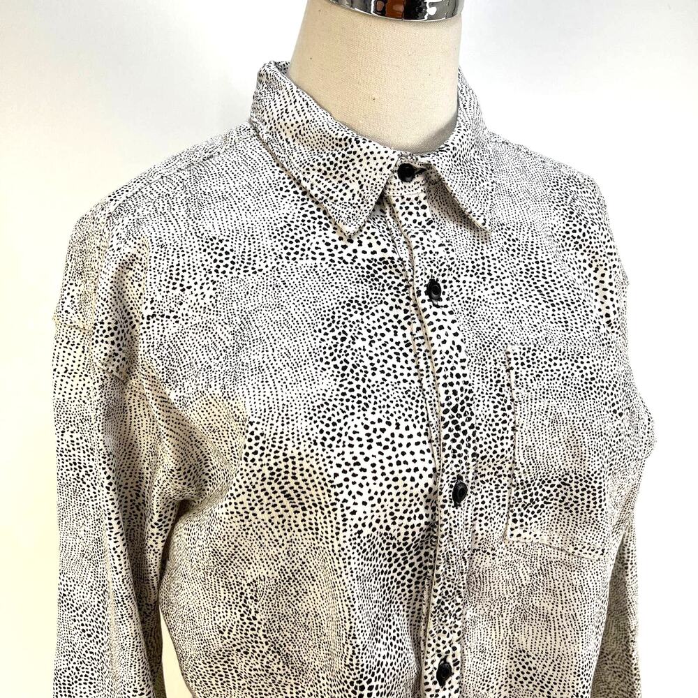 GRLFRND Christy Jacket Stretch Denim Crop Top Animal Attraction White Black - Picture 2 of 11